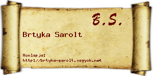 Brtyka Sarolt névjegykártya